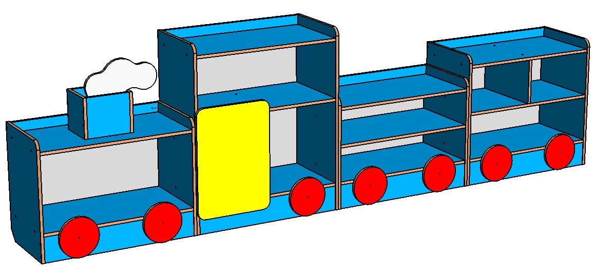Стеллаж для игрушек паровозик