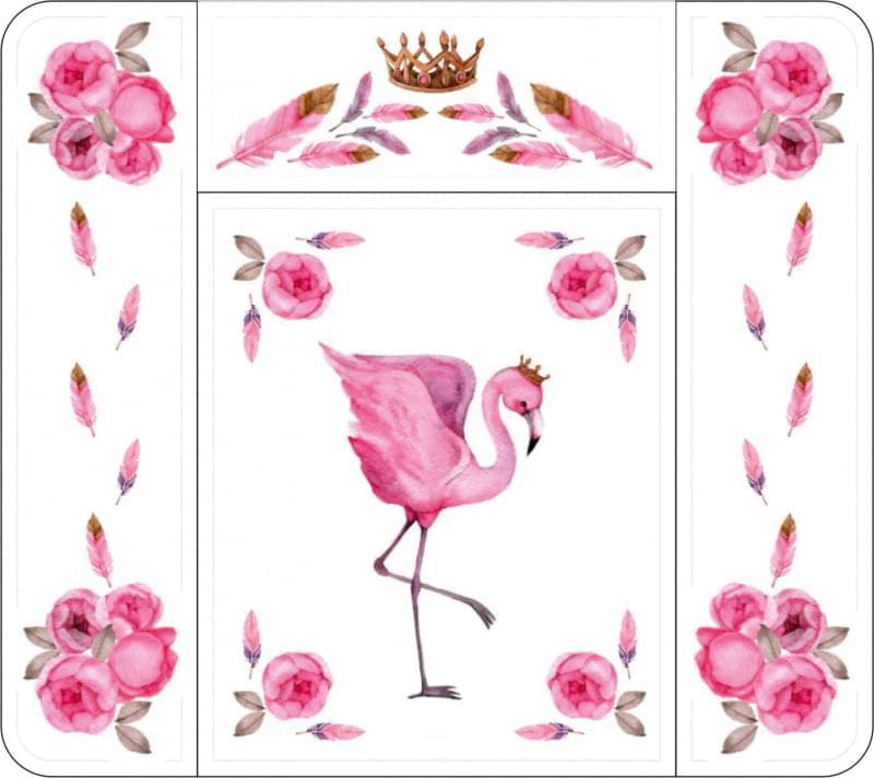 Пеленальный матрасик Топотушки "Розовый Фламинго", 82х73 см