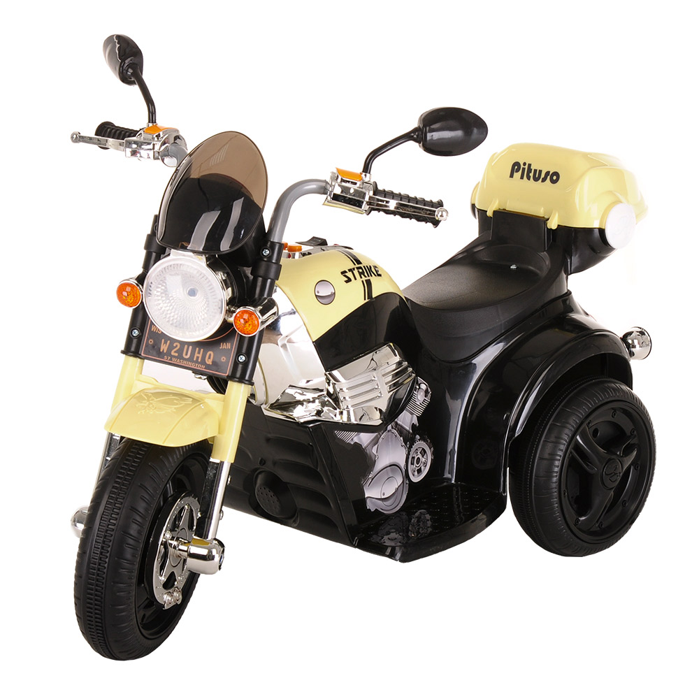 Black-beige /Черно-Бежевый - Электро-Мотоцикл MD-1188, 6V/4Ah*1, колеса пластик 90х43х54 см
