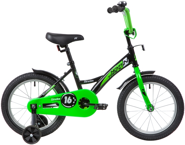Велосипед NOVATRACK 16" STRIKE черный-зелёный