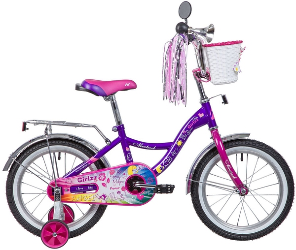 Велосипед 16", LITTLE GIRLZZ фиолетовый