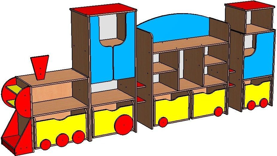 Стеллаж для игрушек паровозик