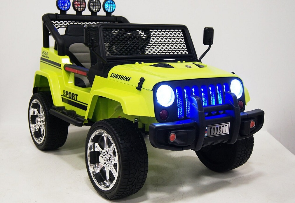 Зеленый - Электромобиль Jeep T008TT 4WD с дистанционным управлением (полноприводный)