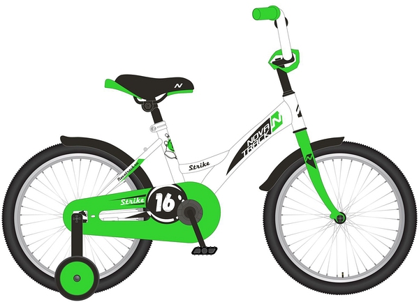 Велосипед NOVATRACK 14" STRIKE белый-зелёный