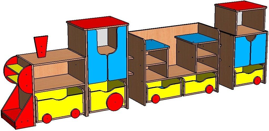 Стеллаж для игрушек паровозик