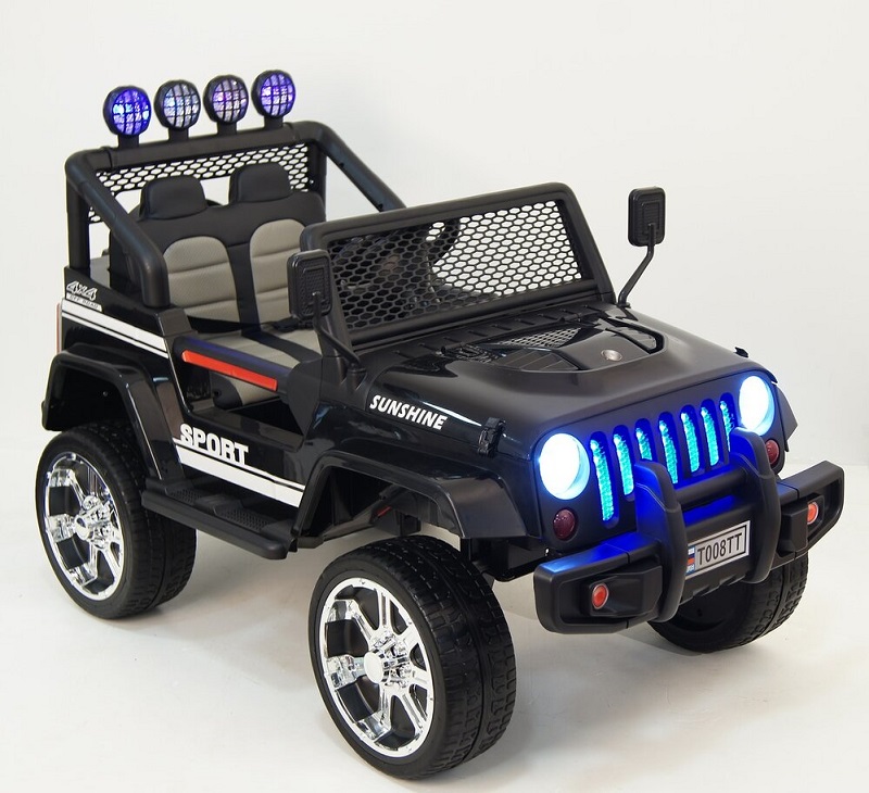 Черный - Электромобиль Jeep T008TT 4WD с дистанционным управлением (полноприводный)