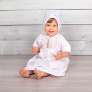 Комплект для крещения девочки 3 пр. (крестильное платье, чепчик, пеленка)