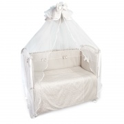 Комплект белья в детскую кроватку "Версаль" 7 пр. дымчато-бежевый
