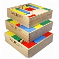 Конструктор - 300 деталей в 3-х деревянных коробках, цветной (арт. КЦ2280)