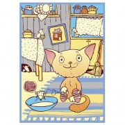 Одеяло байковое "Кот на кухне", 100х140 см