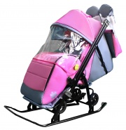 Санки-коляска Galaxy Kids 3-4 розовый