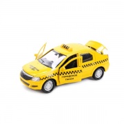 Машина металлическая инерционная "Renault Logan - такси", 12 см, открываются двери и багажник